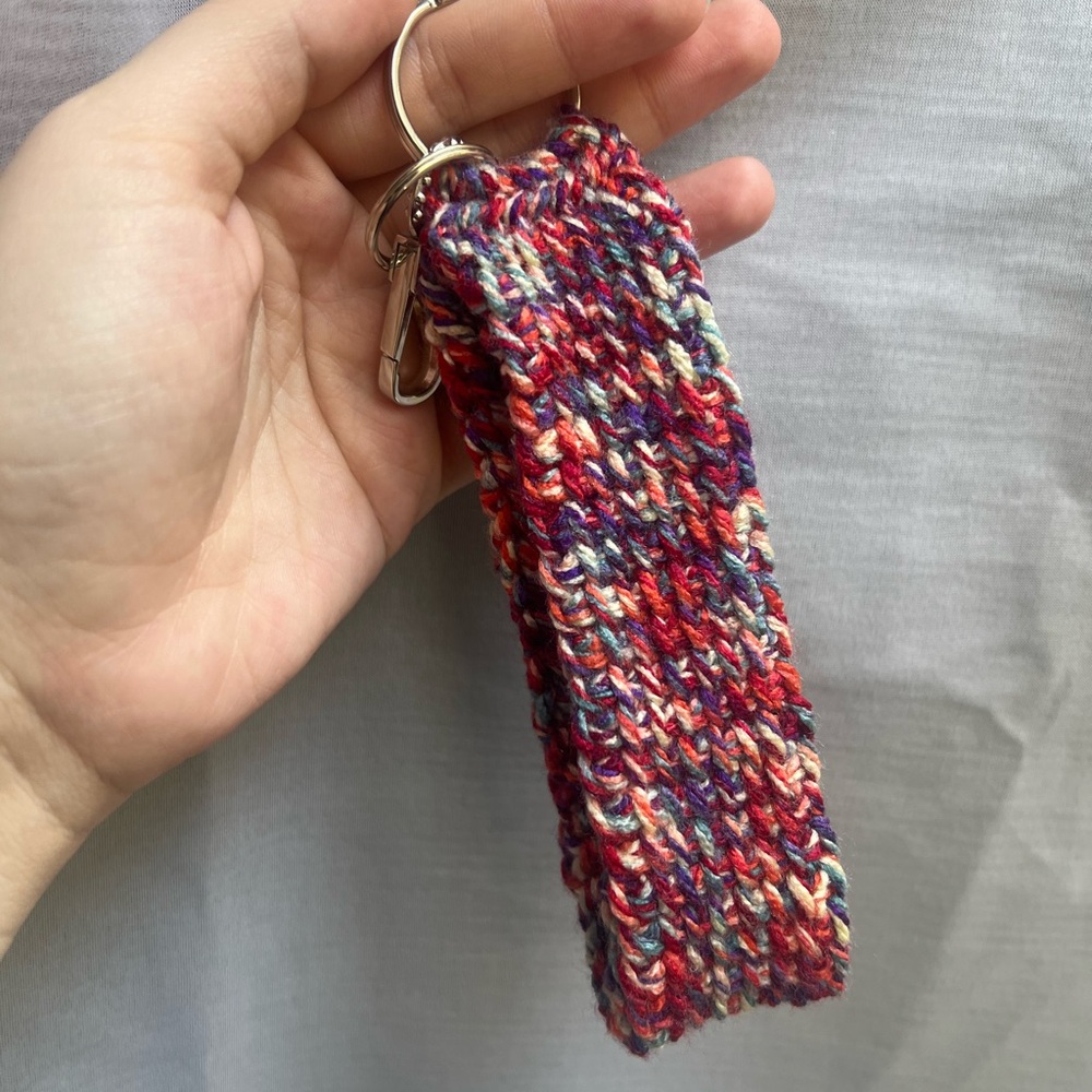 Handmade Multicolor Knit Keychain